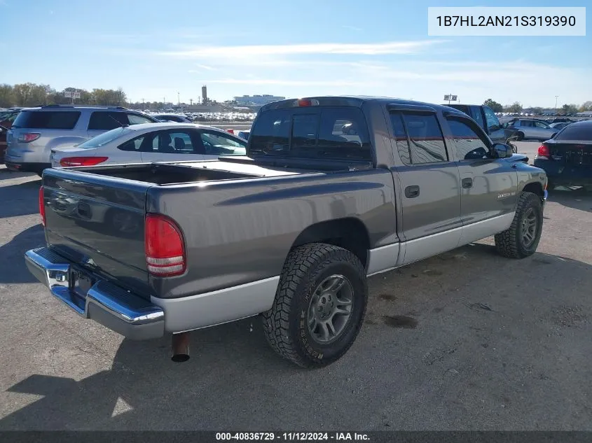 2001 Dodge Dakota Slt/Sport VIN: 1B7HL2AN21S319390 Lot: 40836729