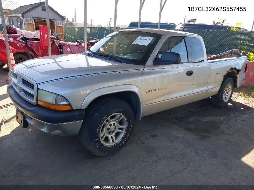 2002 Dodge Dakota Sport VIN: 1B7GL32X62S557455 Lot: 39566093