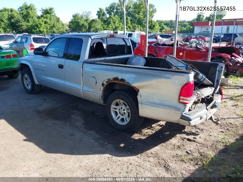 2002 Dodge Dakota Sport VIN: 1B7GL32X62S557455 Lot: 39566093