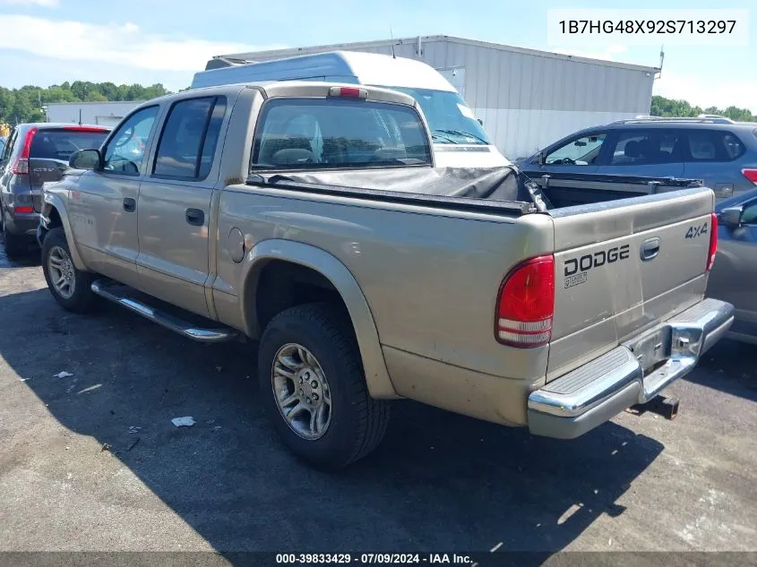 2002 Dodge Dakota Slt VIN: 1B7HG48X92S713297 Lot: 39833429