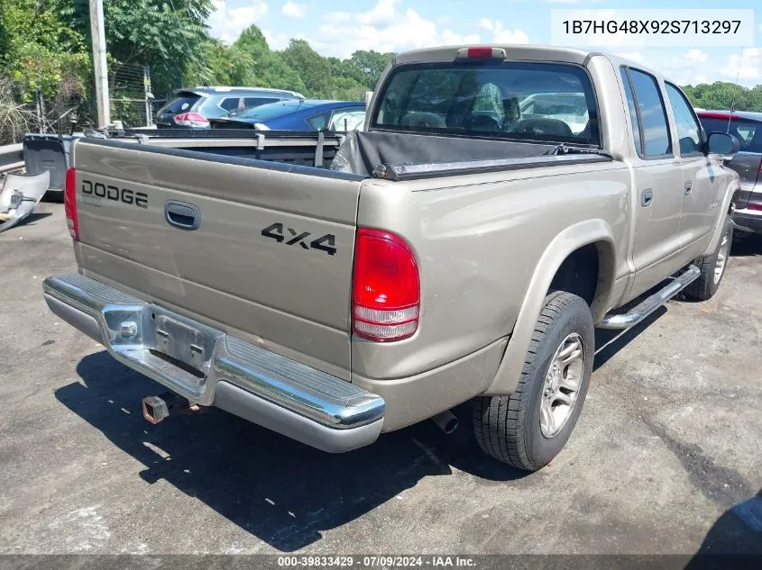 2002 Dodge Dakota Slt VIN: 1B7HG48X92S713297 Lot: 39833429