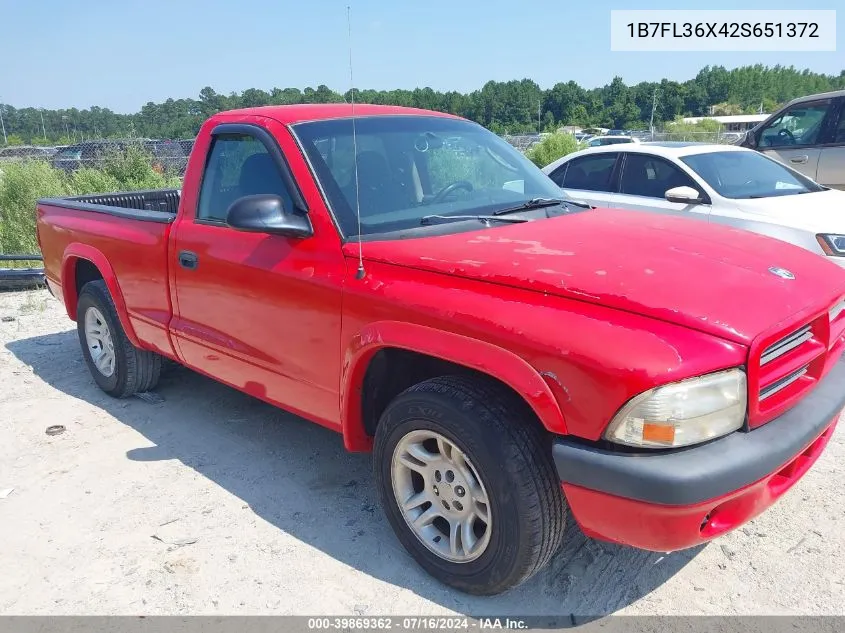 2002 Dodge Dakota Sport VIN: 1B7FL36X42S651372 Lot: 39869362