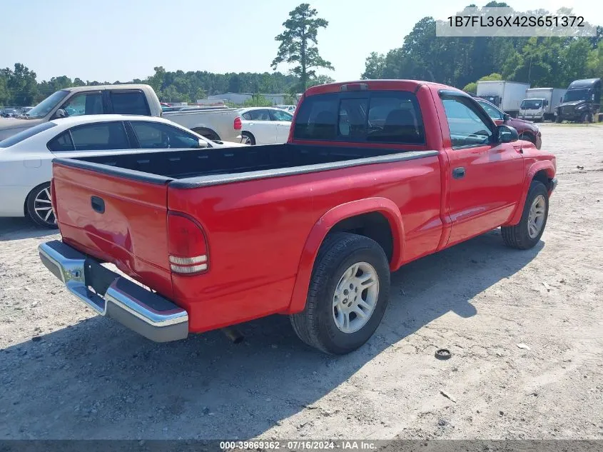 2002 Dodge Dakota Sport VIN: 1B7FL36X42S651372 Lot: 39869362