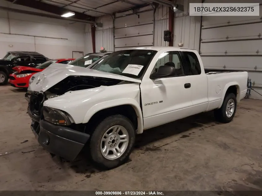 2002 Dodge Dakota Slt VIN: 1B7GL42X32S632375 Lot: 39909886