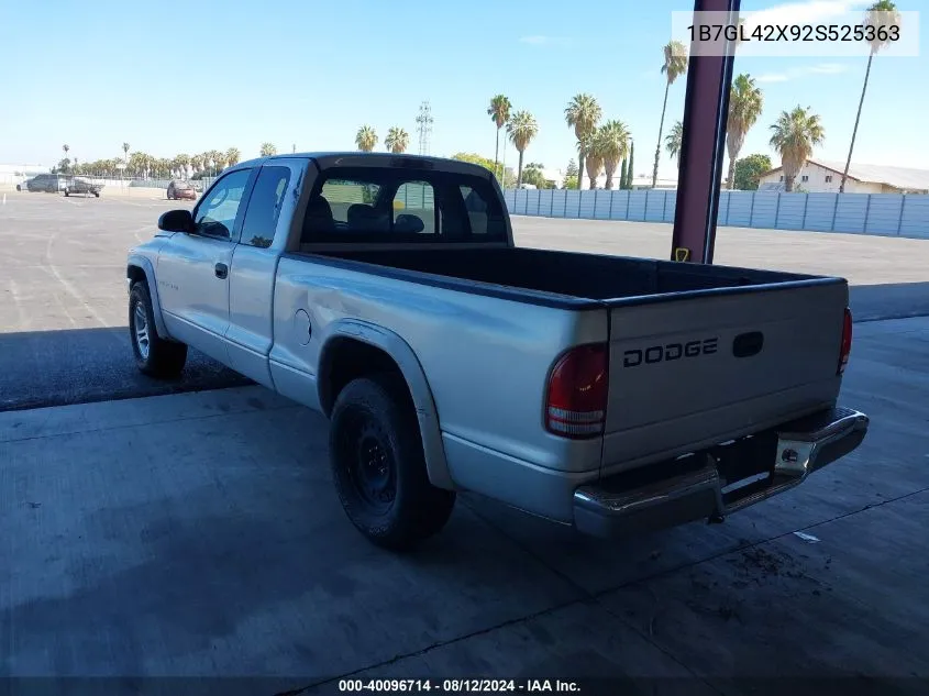 2002 Dodge Dakota Slt VIN: 1B7GL42X92S525363 Lot: 40096714