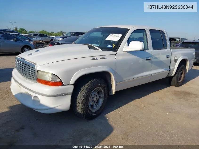 2002 Dodge Dakota Slt VIN: 1B7HL48N92S636344 Lot: 40151830