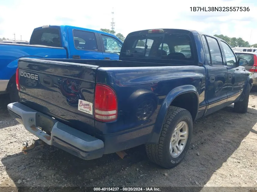 1B7HL38N32S557536 2002 Dodge Dakota Sport