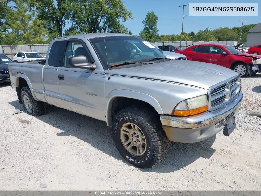 2002 Dodge Dakota Slt VIN: 1B7GG42N52S508675 Lot: 40162723