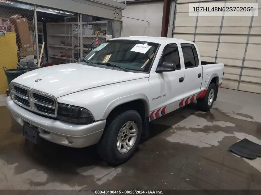 2002 Dodge Dakota Slt VIN: 1B7HL48N62S702056 Lot: 40190415