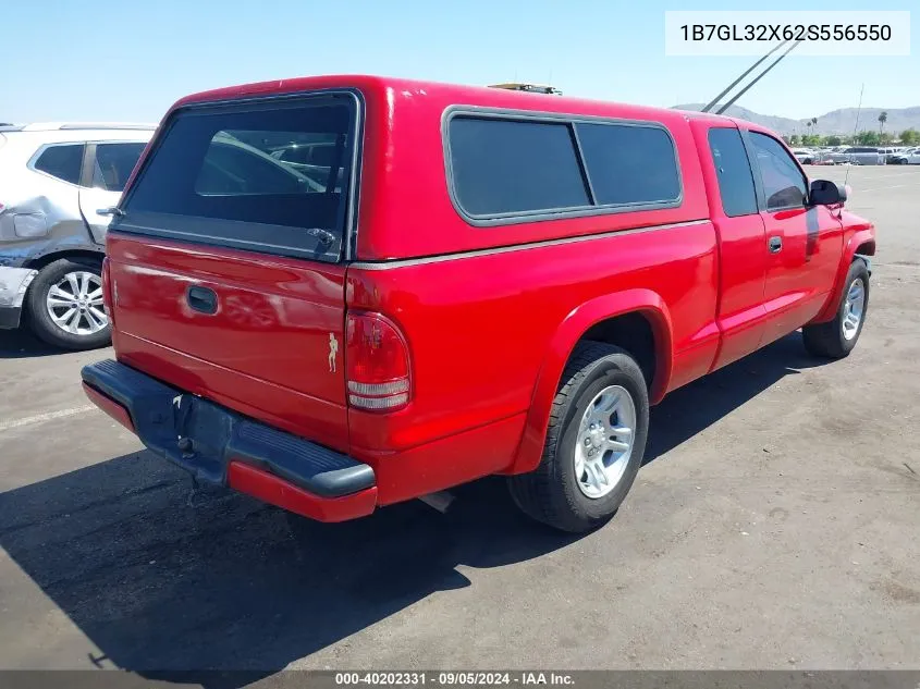 2002 Dodge Dakota Sport VIN: 1B7GL32X62S556550 Lot: 40202331