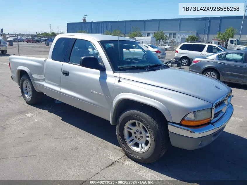 2002 Dodge Dakota Slt VIN: 1B7GL42X92S586258 Lot: 40213023