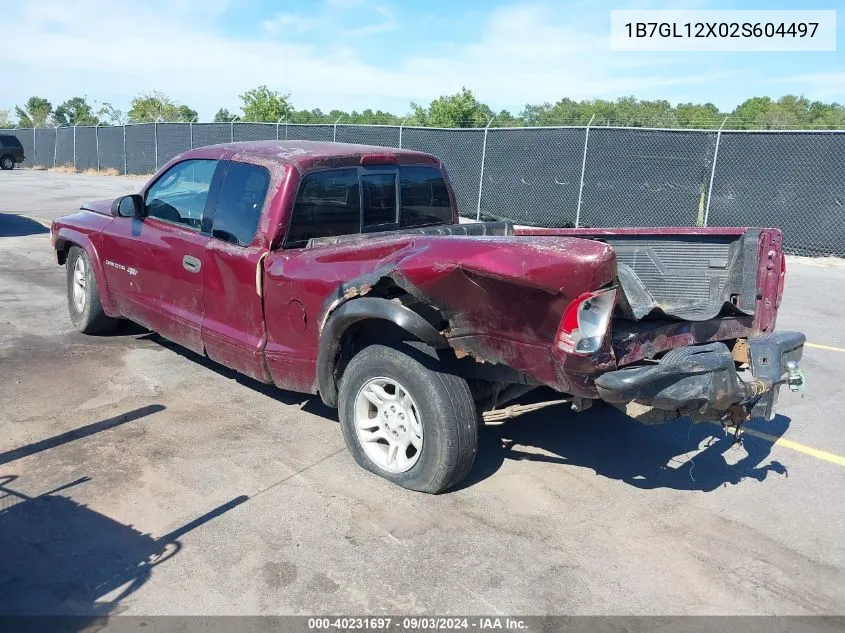 2002 Dodge Dakota VIN: 1B7GL12X02S604497 Lot: 40231697