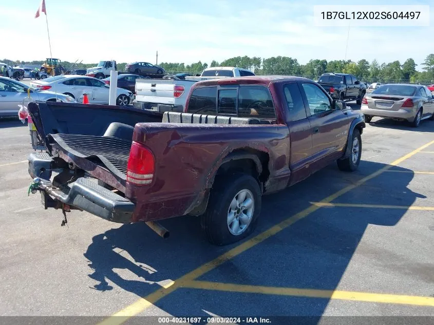 2002 Dodge Dakota VIN: 1B7GL12X02S604497 Lot: 40231697