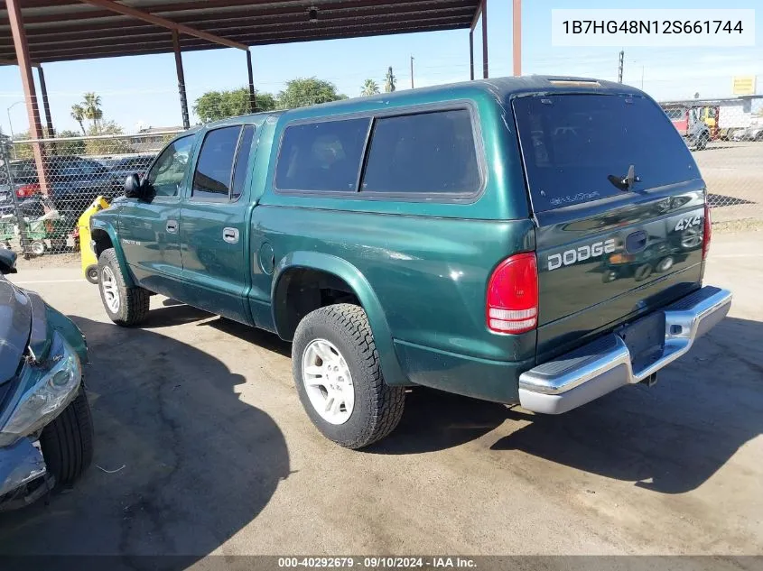 1B7HG48N12S661744 2002 Dodge Dakota Quad Slt