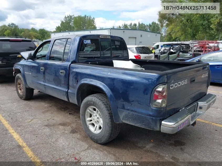 2002 Dodge Dakota Slt VIN: 1B7HG48NX2S711458 Lot: 40295628