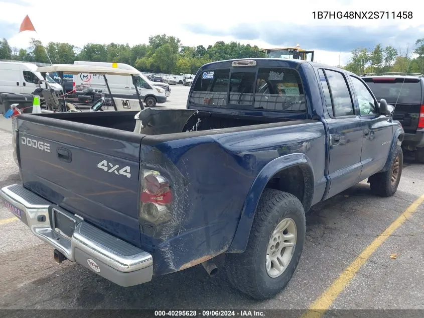 1B7HG48NX2S711458 2002 Dodge Dakota Slt