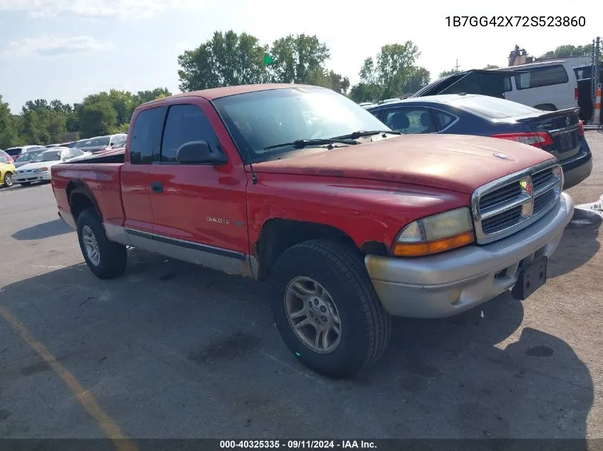 2002 Dodge Dakota Slt VIN: 1B7GG42X72S523860 Lot: 40325335