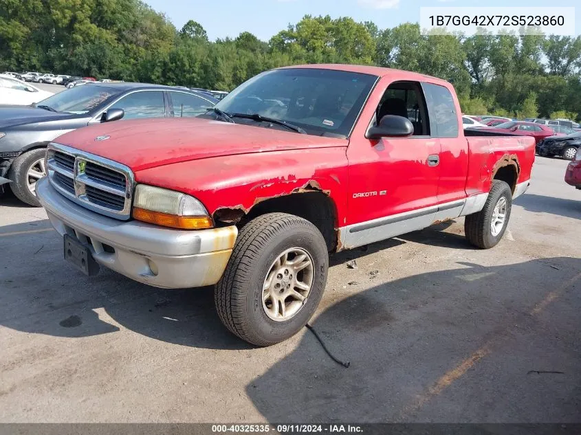 2002 Dodge Dakota Slt VIN: 1B7GG42X72S523860 Lot: 40325335