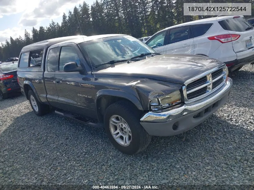 2002 Dodge Dakota VIN: 187GL42X125722544 Lot: 40463594