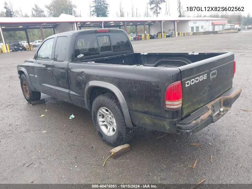 2002 Dodge Dakota VIN: 1B7GL12X82S602562 Lot: 40475051