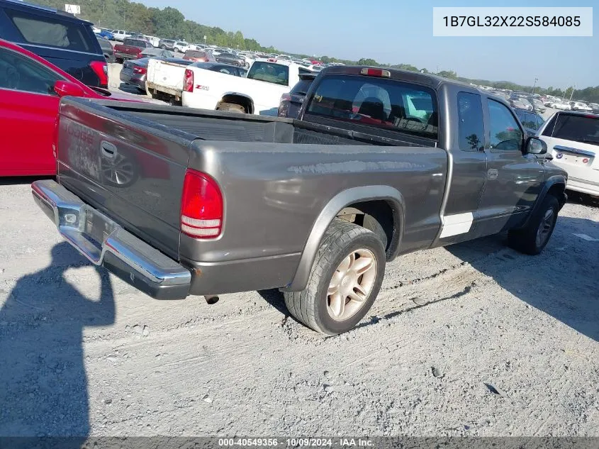 2002 Dodge Dakota Sport/Rt VIN: 1B7GL32X22S584085 Lot: 40549356