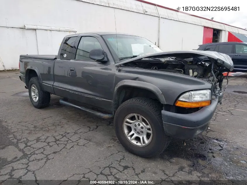 2002 Dodge Dakota Sport VIN: 1B7GG32N22S695481 Lot: 40594902