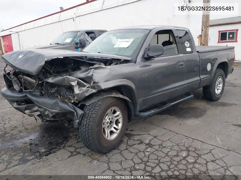 2002 Dodge Dakota Sport VIN: 1B7GG32N22S695481 Lot: 40594902