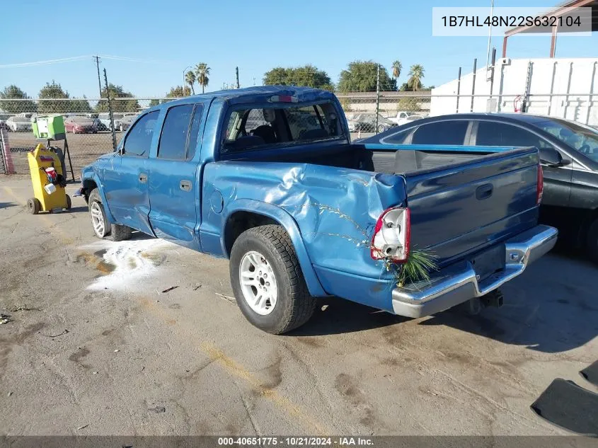 2002 Dodge Dakota Slt VIN: 1B7HL48N22S632104 Lot: 40651775