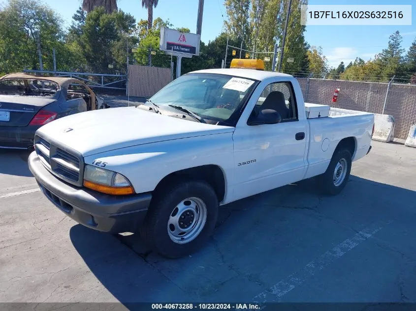 2002 Dodge Dakota VIN: 1B7FL16X02S632516 Lot: 40673258