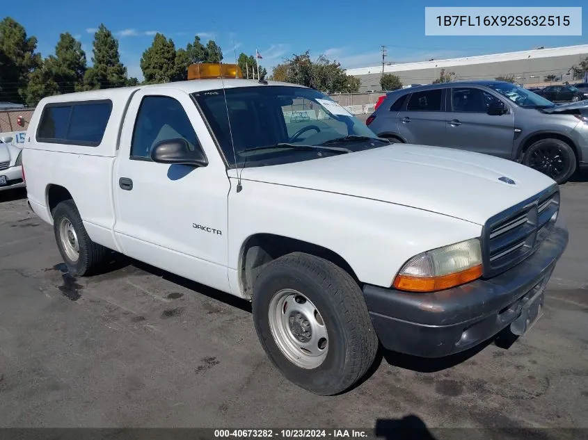 2002 Dodge Dakota VIN: 1B7FL16X92S632515 Lot: 40673282