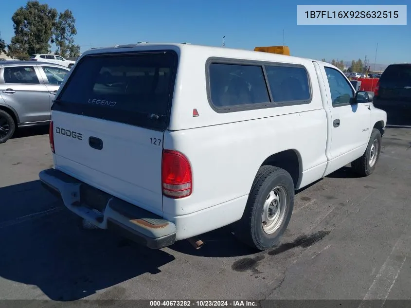 1B7FL16X92S632515 2002 Dodge Dakota