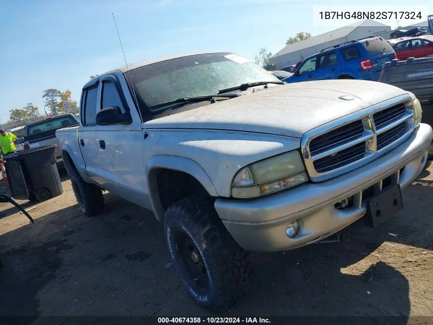 2002 Dodge Dakota Slt VIN: 1B7HG48N82S717324 Lot: 40674358