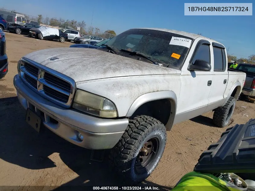 2002 Dodge Dakota Slt VIN: 1B7HG48N82S717324 Lot: 40674358