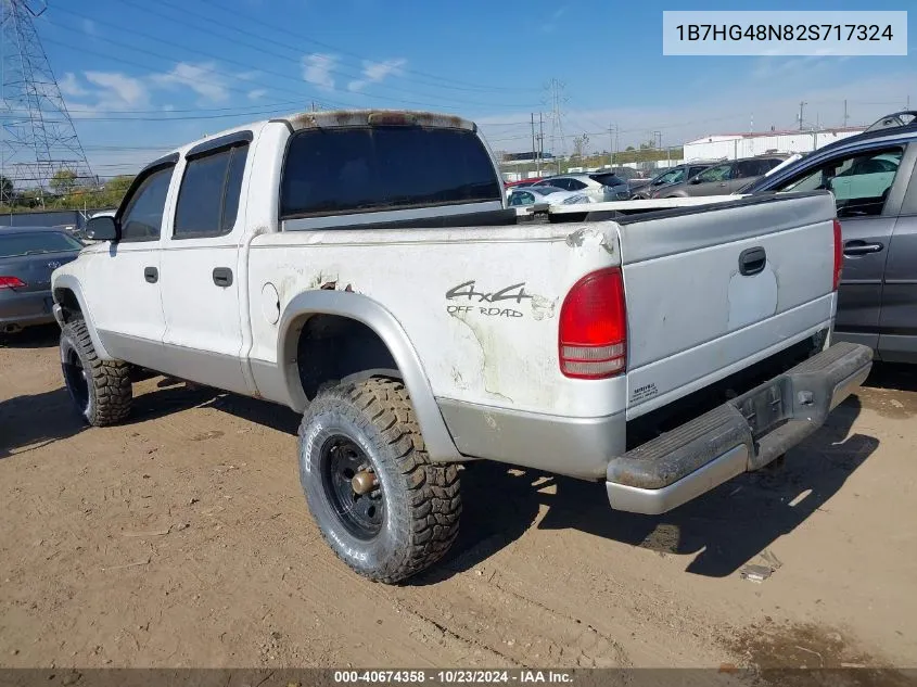 1B7HG48N82S717324 2002 Dodge Dakota Slt