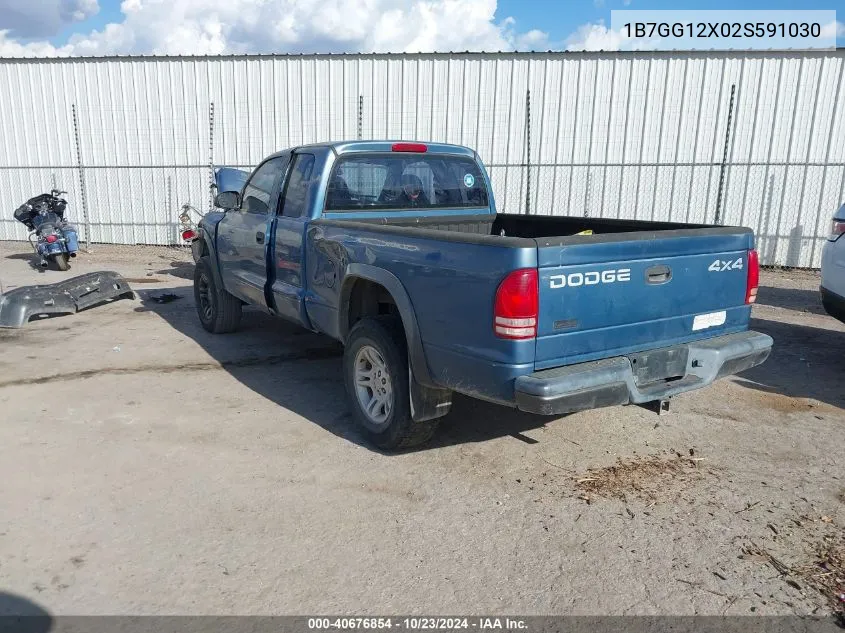 2002 Dodge Dakota VIN: 1B7GG12X02S591030 Lot: 40676854