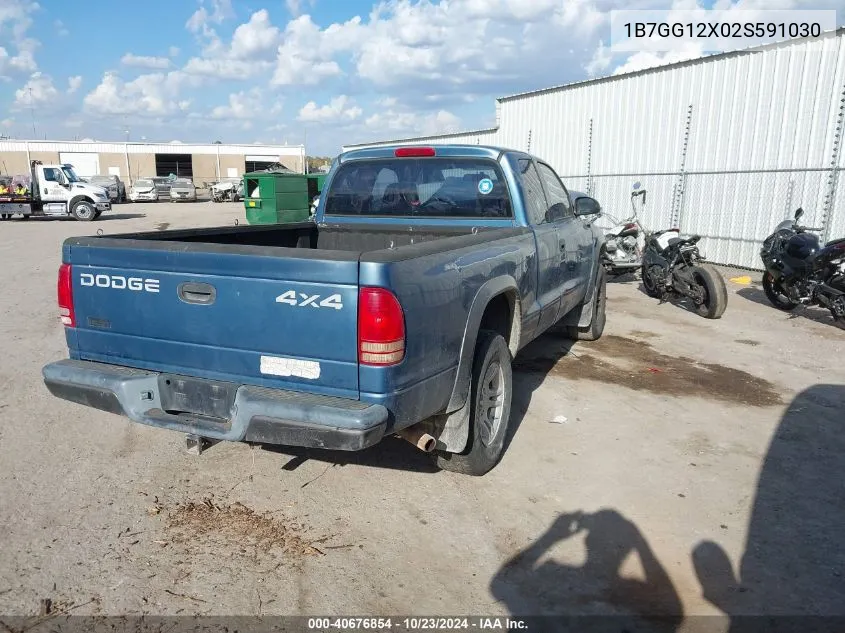 2002 Dodge Dakota VIN: 1B7GG12X02S591030 Lot: 40676854