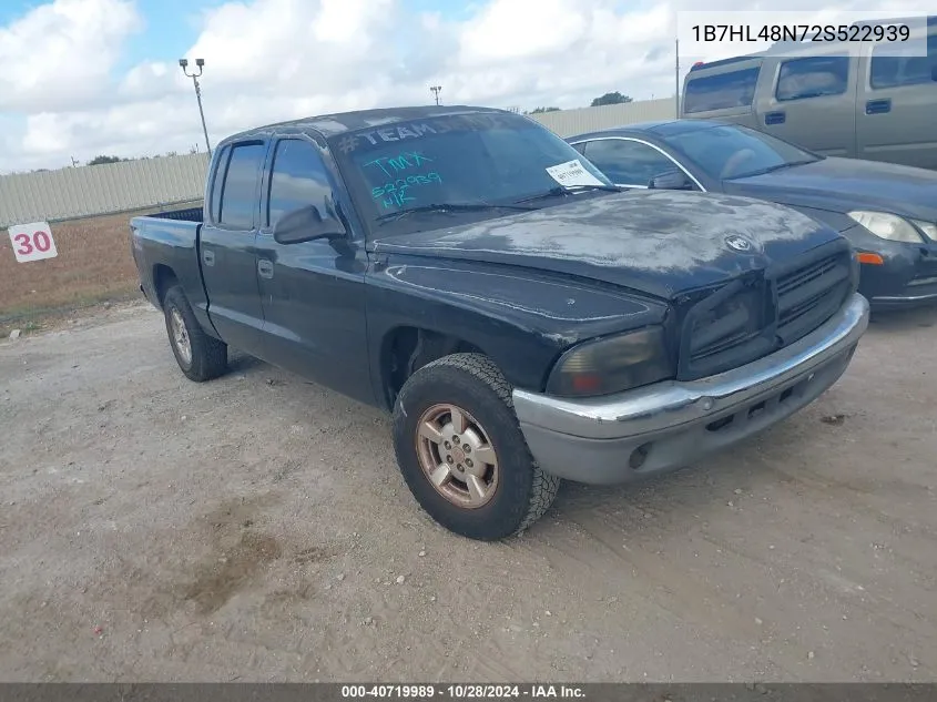 1B7HL48N72S522939 2002 Dodge Dakota Slt