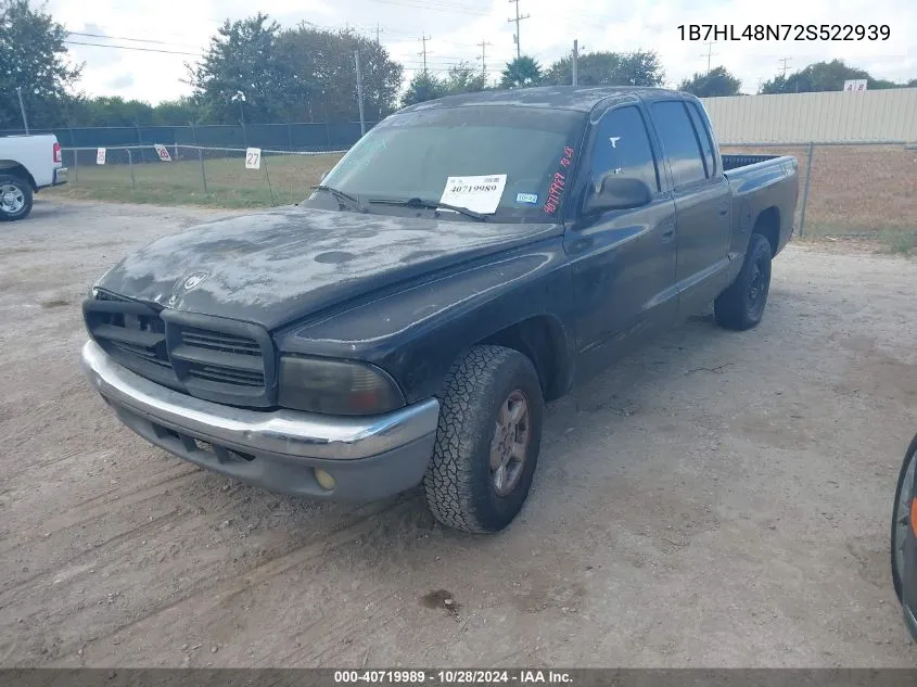 1B7HL48N72S522939 2002 Dodge Dakota Slt