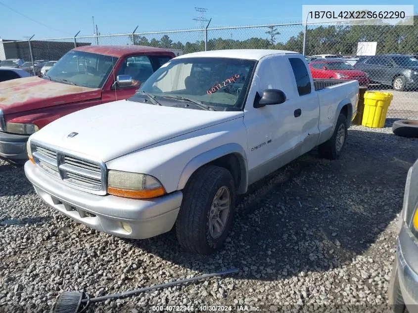 2002 Dodge Dakota Slt VIN: 1B7GL42X22S662290 Lot: 40722946