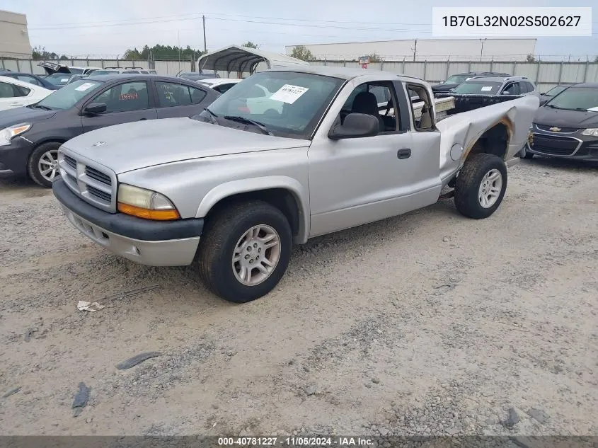 1B7GL32N02S502627 2002 Dodge Dakota Sport