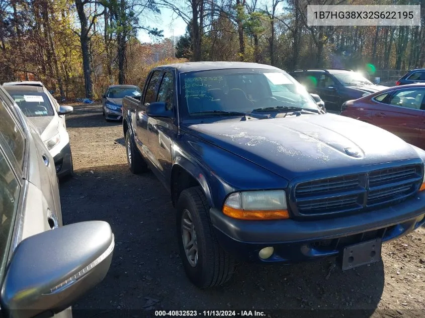 2002 Dodge Dakota Sport VIN: 1B7HG38X32S622195 Lot: 40832523