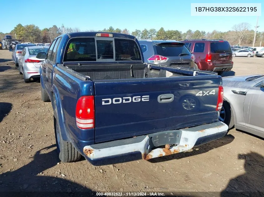 2002 Dodge Dakota Sport VIN: 1B7HG38X32S622195 Lot: 40832523