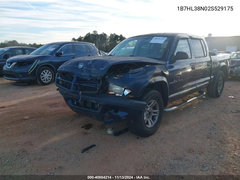 2002 Dodge Dakota Sport VIN: 1B7HL38N02S529175 Lot: 40854214