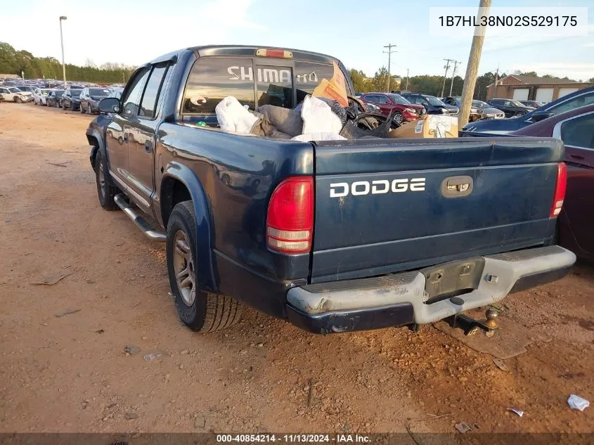 2002 Dodge Dakota Sport VIN: 1B7HL38N02S529175 Lot: 40854214