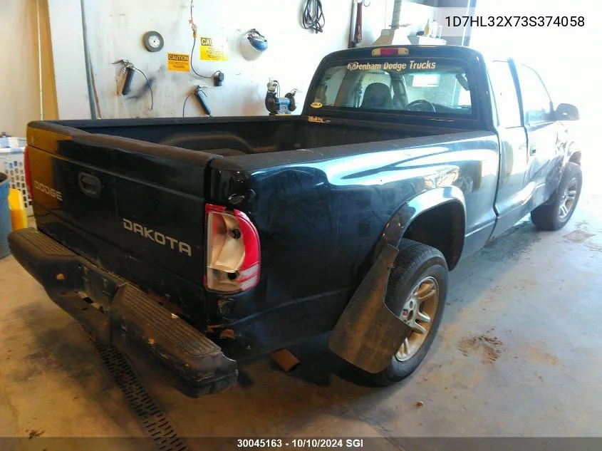 2003 Dodge Dakota Sport VIN: 1D7HL32X73S374058 Lot: 30045163