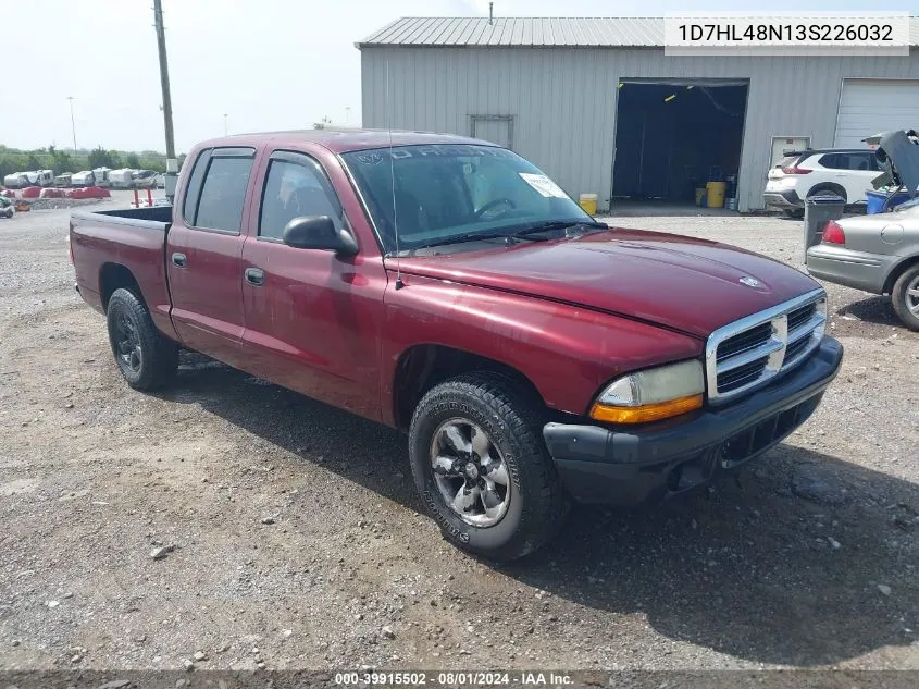 2003 Dodge Dakota Slt VIN: 1D7HL48N13S226032 Lot: 39915502