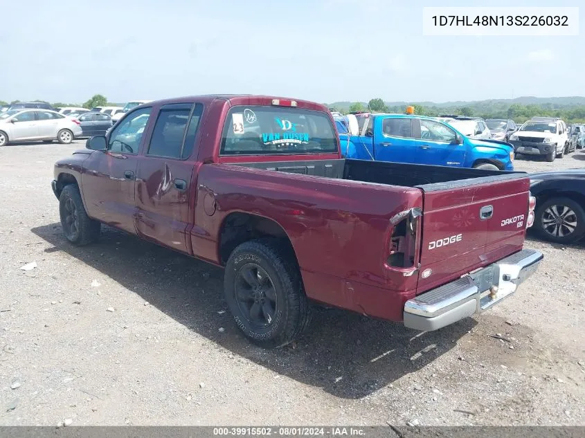 2003 Dodge Dakota Slt VIN: 1D7HL48N13S226032 Lot: 39915502