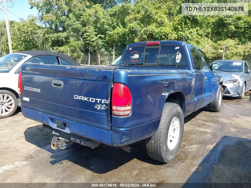 2003 Dodge Dakota VIN: 1D7HL12X83S140578 Lot: 40174619