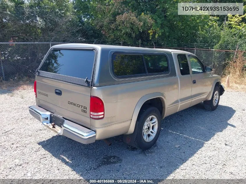 2003 Dodge Dakota Slt VIN: 1D7HL42X93S153695 Lot: 40195869