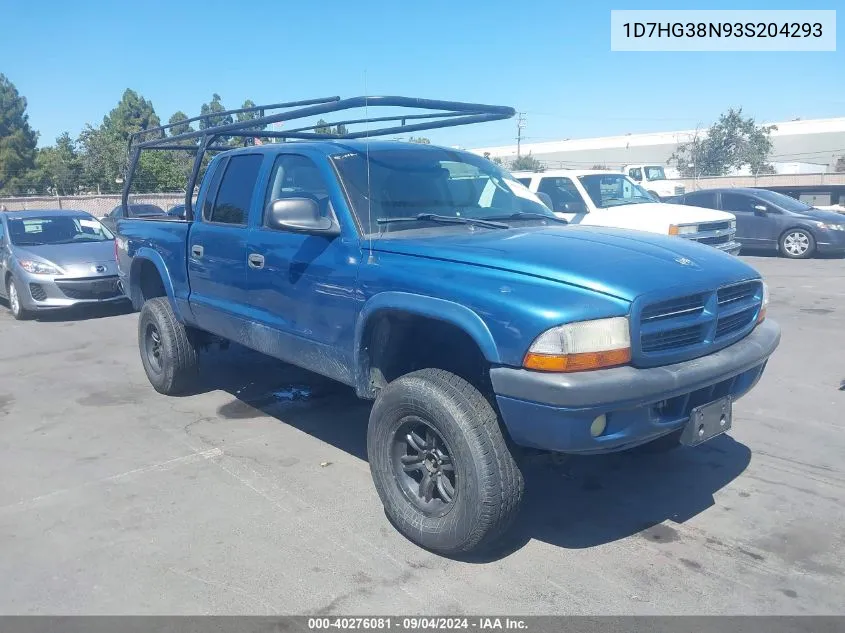 1D7HG38N93S204293 2003 Dodge Dakota Sport/Sxt